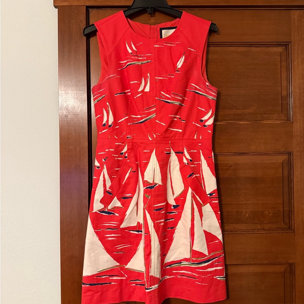 Anthropologie Red Nautical Mini Dress